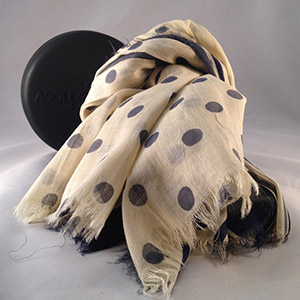 Sciarpa Pois Grande Ecru 100% Cotone